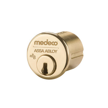 MEDECO 10T5100-05-DLT-Z01-KD M3 SERIES 1 3/8'' BRIGHT BRASS MORTISE CYLINDER